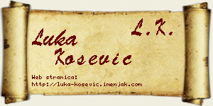 Luka Košević vizit kartica